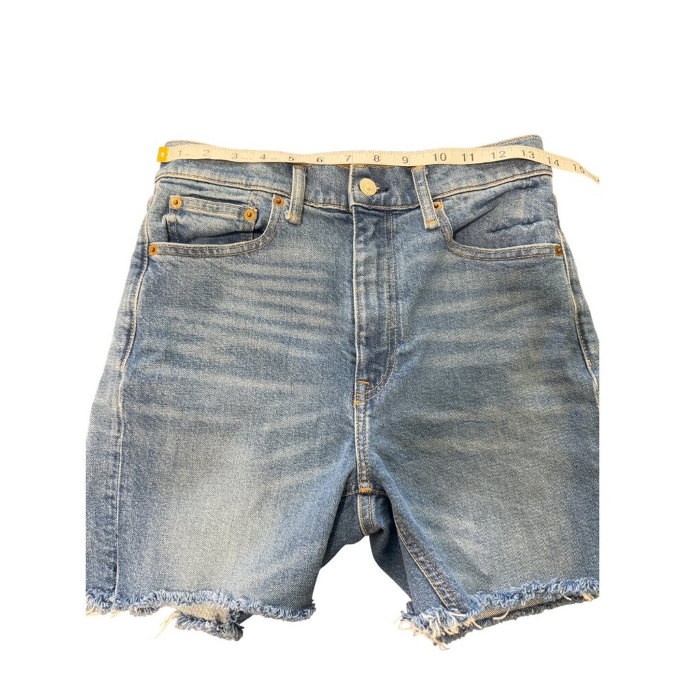 Polo Ralph Lauren Size 28 Denim Cut-Off Mid-Rise Shorts Riding Jeans Logo Patch - Picture 4 of 9